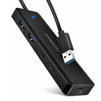 HUE-C2A HUB 4-portowy 5gbps 2x USB-A 2x USB-C, USB-C power in, kabel Type-A 19cm (HUE-C2A)