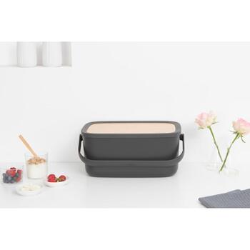 Brabantia хлебница 128264, 39,5см, 25,5см, 16,3см, бамбуковая крышка, ручка для переноски, 2 буханки (128264)