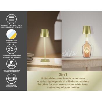 Beper Galda lampa P201UTP116, 5 V, 110 lm, IP44, regulējama baltā gaisma, 1 LED spuldze, zelta krāsa (P201UTP116)