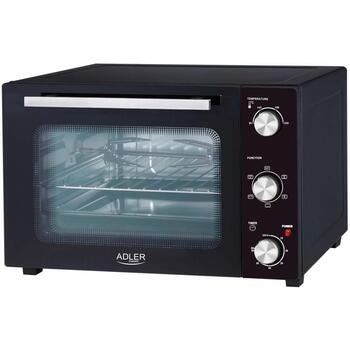 Adler Электрическая духовка AD 6025, 35L, 1500W, Черная, Конвекция, Вертел, Таймер 60 мин (AD 6025)