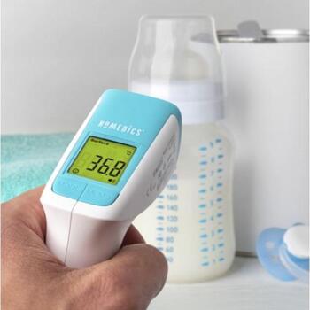 Homedics Бесконтактный инфракрасный термометр TE-350-EU, 2 x AAA, 1-5 см, 50 измерений памяти, цветовая кодировка результатов (TE-350-EU)