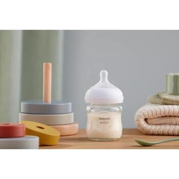 Philips Avent Natural Response stikla pudelīte SCY930/01, 125 ml, 0m+, pretkoliku, BPA nesatur (SCY930/01)