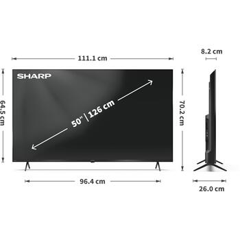 Sharp 50HP5265E телевизор, 127 см, 3840 x 2160, 4K Ultra HD, Smart TV, Wi-Fi, черный (50HP5265E)