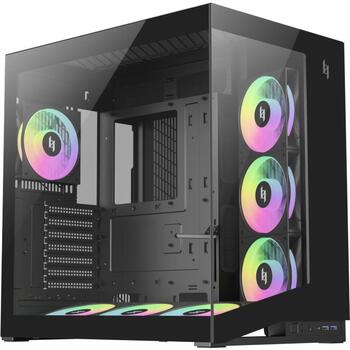 Gamemax Корпус NEX C56 BK, 7, ATX, 2xUSB 3.2 Gen 1, 1xUSB-C 3.2 Gen 2, 1x наушники, 4 внутренних отсека (NEX C56 BK)