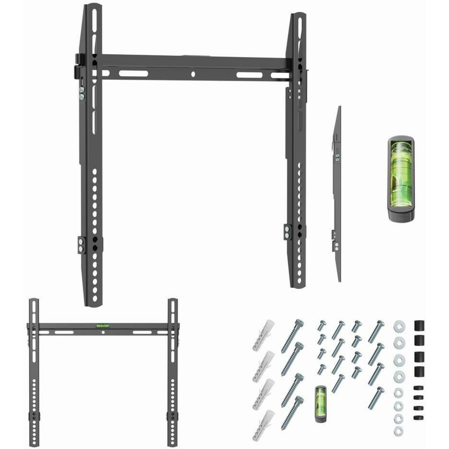 Gembird sienas stiprinājums WM-55F-03, atbalsta 32-55'' televizorus, VESA 200x200-400x400 mm, maksimālā slodze 40 kg, melns (WM-55F-03)