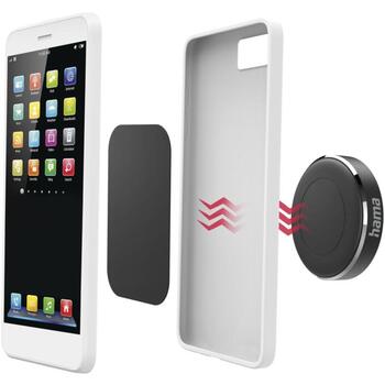 Hama Mobilā telefona turētājs automašīnai 00201518, melna, 3M līmlente, 360˚ rotācija, metāls (00201518)