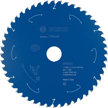 Expert for Wood 216x30x1.7/1.2x48T, Paneļzāģiem EXPERT FOR WOOD BEZVADU ZĀĢIEM PAREDZĒTS RIPZĀĢA ASMENS, 2608644519, BOSCH (2608644519)