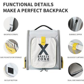 Petkit Переноска BP3 X ZONE P7703 Grey, полиэстер, 1.80кг, расширяемая, вентиляция, складная (P7703 Grey)