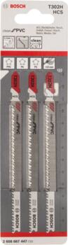 3 figūrzāģa asmeņi T 302 H, Clean for PVC, Figūrzāģiem PRO PLASTICS PVC CLEAN T302H FIGŪRZĀĢA ASMENS, 2608667447, BOSCH (2608667447)