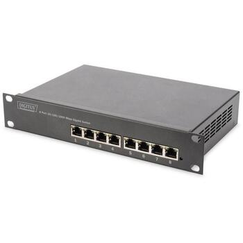 Digitus коммутатор DN-80114-1, 8x 10/100/1000 RJ-45, 16 Gbps, 8K MAC, 1U, неуправляемый, авто MDI/MDI-X, полный дуплекс (DN-80114-1)