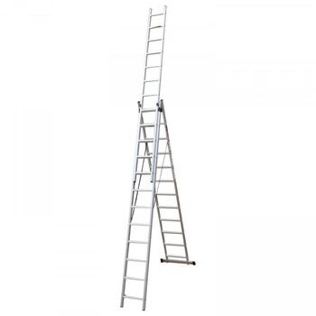 Ecomax Kombinētās kāpnes EML0203&EMX, 3x12 pakāpieni, 3,39/8,48m, alumīnijs, 150kg, EN131 (EML0203&EMX)