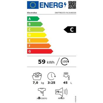 Electrolux veļas mazgājamā mašīna EW7TN3372, 7kg, 1300 apgr./min, 15 programmas, LCD, tvaika apstrāde, atliktais starts (EW7TN3372)