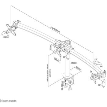 Neomounts настенный крепеж FPMA-D700D3, для 3 мониторов до 27
