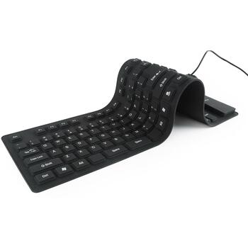 Gembird клавиатура KB-109F-B, 109 клавиш, USB + PS/2, 1.5 м кабель, черный, водонепроницаемая, пылезащитная (KB-109F-B)