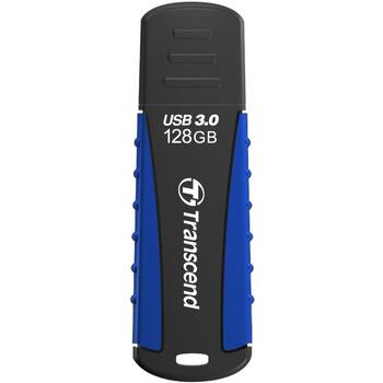 Transcend USB флеш-накопитель JetFlash 810 TS128GJF810, 128GB, USB 3.2 Gen 1, USB Type-A, черный, синий, резиновый корпус (TS128GJF810)