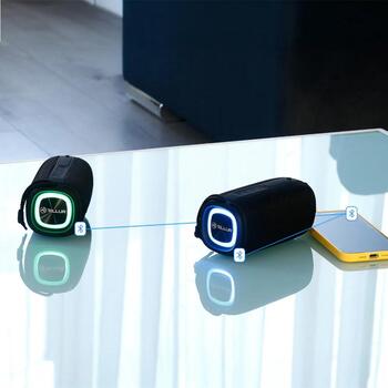 Tellur Bluetooth колонка TLL161261, 12W, 15.2x7.75x7.75cm, 2x6W RMS, 7ч воспроизведения, MicroSD, USB-C, TWS, стерео, черный (TLL161261)