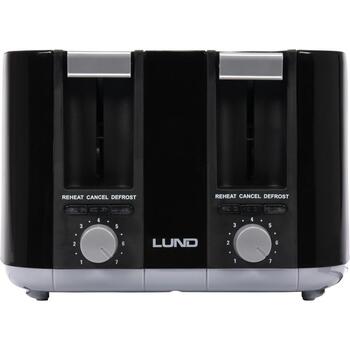Lund Tosteris 67501, 1300-1500W, 220-240V, 50/60Hz, 4 šķēles, 7 līmeņi, atkausēšana, uzsildīšana, apturēšana, centrēšana (67501)