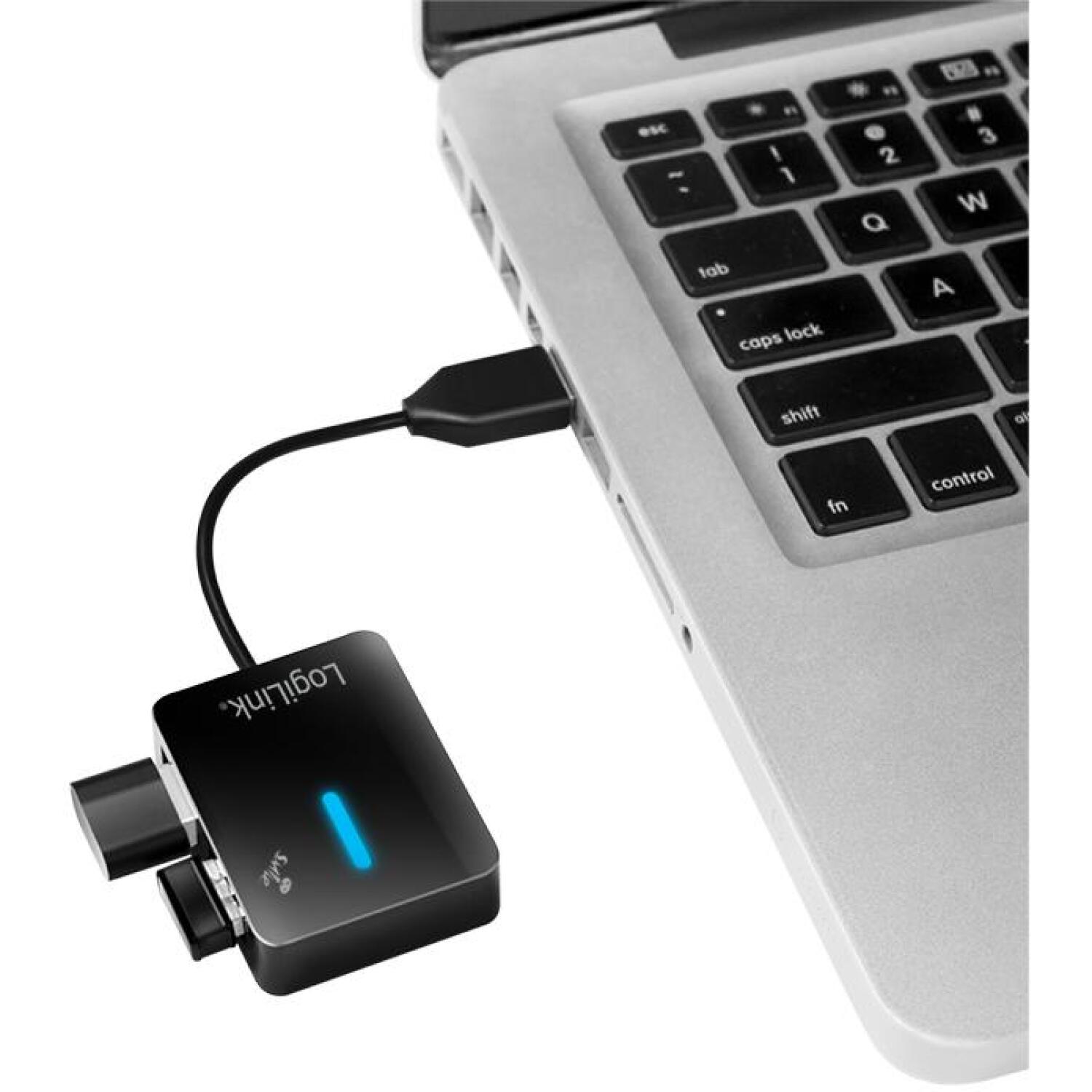 LogiLink USB 2.0 4-портовый хаб UA0139, 4xUSB 2.0, 480 Мбит/с, черный, Plug&Play (UA0139)