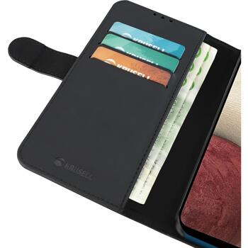 Krusell PhoneWallet Samsung Galaxy A02 62328, черный, 6.5 дюйма, 3 слота для кредитных карт, магнитная застежка (62328)
