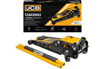 JCB гидравлический домкрат JCB-TZA830003, 3т, 508мм, 75мм, двухпоршневой, поворотные колеса, предохранительный клапан (JCB-TZA830003)