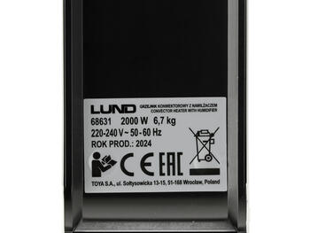 Lund конвекторный обогреватель с увлажнителем 68631, 2000 Вт, 220-240 В, 50-60 Гц, 18-25 м², ЖК-дисплей, 5-30°C, 220 мл, 1-12 ч (68631)