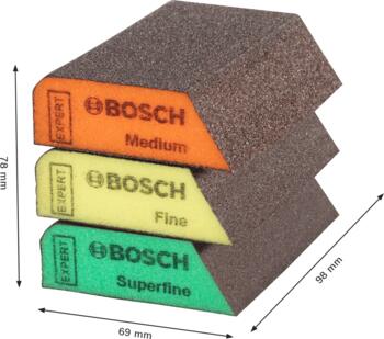 S470 Combi bloks 69 x97 x26mm,M,F,SF,3gab., Slīpēšanai ar rokām EXPERT S470 COMBI BLOKS SLĪPĒŠANAI, 2608901174, BOSCH (2608901174)