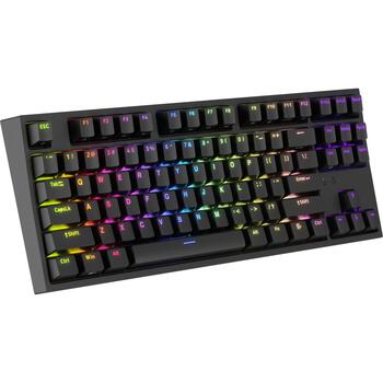 Genesis vadu spēļu tastatūra THOR 404 TKL 30743423, USB, angļu (US), Kailh Box Brown V2, melna, Hot-Swap, mehāniskā, 1.8 m (NKG-2071)