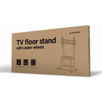 Gembird televizora statīvs TVS-100F-01, atbalsta 37-100 collu LCD, maksimālā slodze 150 kg, VESA 200 x 200 mm līdz 800 x 600 mm (TVS-100F-01)
