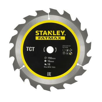 Ripu zāģa asmens 190 x 16mm, STANLEY® FATMAX®, STA15370-XJ, TCT, 18 zobi, izturīgs un precīzs griezums (STA15370-XJ)