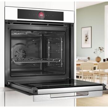 Bosch Духовка HBG7721W1S, 71 л, Электрическая, Пиролиз, Сенсорное управление, Конвекция, Белая (HBG7721W1S)