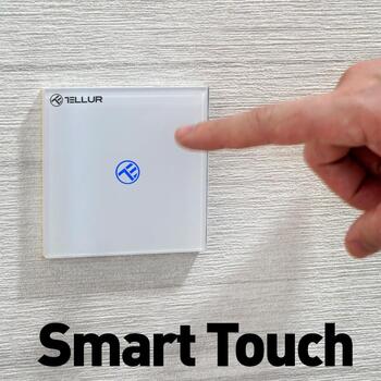 Tellur Smart WiFi выключатель TLL331481, 1 порт, 1800W, 10A, переменный ток 100-240V, LED 150W/порт, Лампа 600W/порт, 2.4 GHz (TLL331481)