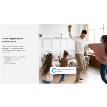 Ezviz CS-T55 умный термостат для радиатора, 5-30°C, ±0.1°C, Zigbee 3.0, Apple HomeKit, белый (CS-T55)