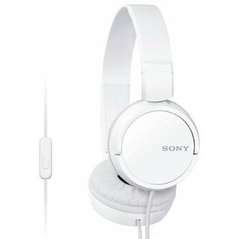 Sony Наушники MDR-ZX110AP, 1.2м, 24Ω, 30мм динамический драйвер, закрытая конструкция, микрофон (MDRZX110APWC(CE7))