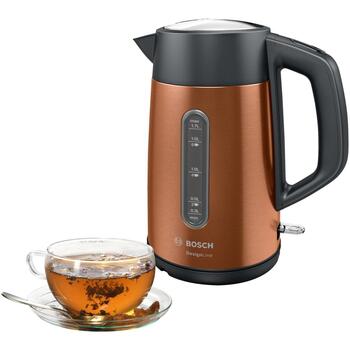 Bosch Чайник TWK4P439, 2400 Вт, 1.7 Л, Нержавеющая сталь, 360° поворотная база, Медь (TWK4P439)