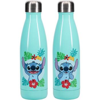 Paladone Ūdens Pudeli PP10960LS, 460ml, nerūsējošais tērauds, zils/tropisks Stitch dizains, oficiāli licencēts Disney produkts (PP10960LS)