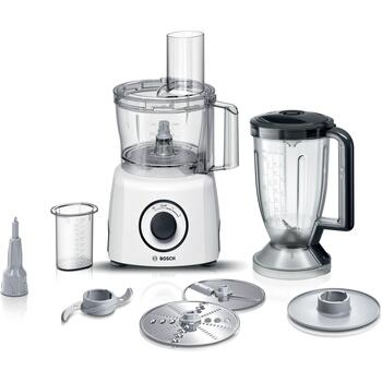 Bosch Кухонный комбайн MCM3230W MultiTalent 3, 800 Вт, 2 скорости, чаша 2.3 л, белый, нескользящие ножки, импульсный режим (MCM3230W)