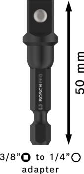 Tiecienskrūvgriežiem, akumulatoru skrūvgriežiem PRO SOCKET ADAPTER AR LODVEIDA SAVIENOJUMU BOSCH 2608522563 (2608522563)