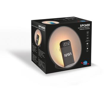 Nasa Bluetooth Динамик/Будильник/SPC600, 5W, Qi 15W, LED свет, USB-C кабель (SPC600)