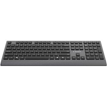 Gembird KB-MCH-06 тонкая проводная мультимедийная клавиатура, адаптер Type-C, раскладка US, черная, 1.8м, 109 клавиш (KB-MCH-06)