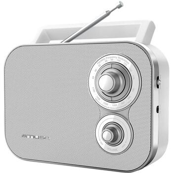 Muse Портативное радио M-051RW, 2-диапазонный FM/MW, 4x1,5В C, 3,5 мм AUX вход, телескопическая антенна, белый (M-051RW)