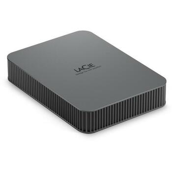 Lacie Внешний HDD 4TB STLR4000400 USB Type-C, 3.2 Gen 1, серый, защита паролем, 5000 Mbit/s (STLR4000400)