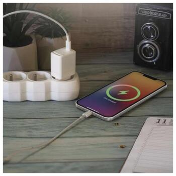 Emos Универсальное USB настенное зарядное устройство GaN V01G20, 20 Вт, 100-240 В, 1 x USB C, быстрая зарядка (V01G20)