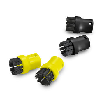 Karcher 2.863-264.0 набор круглых щеток, 4 щетки, черные и желтые, гибкая щетина, для пароочистителя (2.863-264.0)