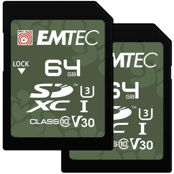 Emtec Карта памяти ECMSD64GXCU3ORP, 64GB, UHS-I, U3, V30, скорость чтения 100MB/s, скорость записи 50MB/s (ECMSD64GXCU3ORP)