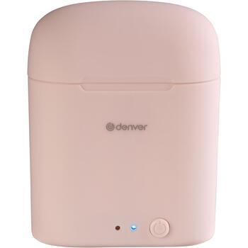 Denver Беспроводные наушники TWE-46 Rose 111191120290, Bluetooth V5.0, 10м, 40mAh x2, 400mAh, 30ч в режиме ожидания (111191120290)