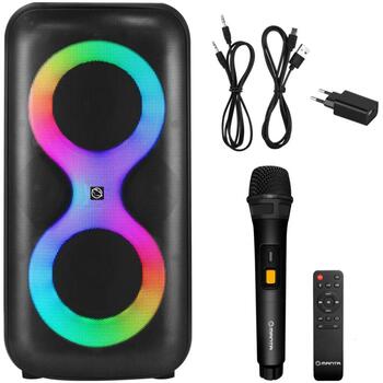 Manta Караоке колонка SPK0401B100, 100 W, Bluetooth, X-BASS, 10 ч воспроизведения, встроенный аккумулятор (SPK0401B100)