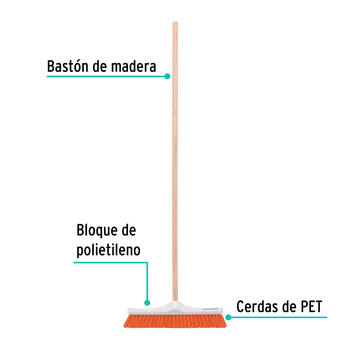 Tīrīšanas birste 40 cm ar koka rokturi 120 cm Klintek ® CEPI-40 TRUPER (CEPI-40)