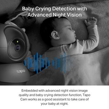 Tp-Link Pan/Tilt домашняя WI-FI камера Tapo C211, 2K 3MP, 340°/70° панорамирование/наклон, 30ft ночное видение, двусторонний звук (TAPOC211)