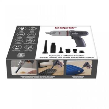 Beper mini putekļsūcējs un gaisa pūtējs P202ASP410, 80W, 11kPa, 20min, litija akumulators, USB Type-C, mazgājams HEPA filtrs (P202ASP410)