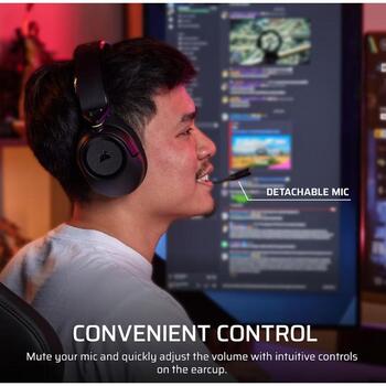 Corsair Gaming Headset | HS35 v3 | Bluetooth | Over-Ear | Microphone | Carbon | Wireless (CA-9011401-WW)